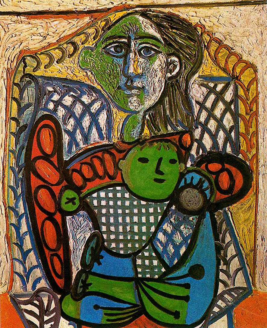 Picasso Claude in the arms of his mother 1948